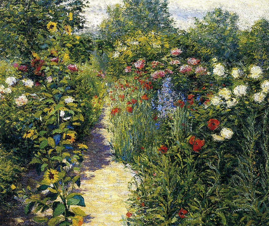 Oil painting landscape & spring flowers Field-of-Poppies-John-Leslie-Breck art