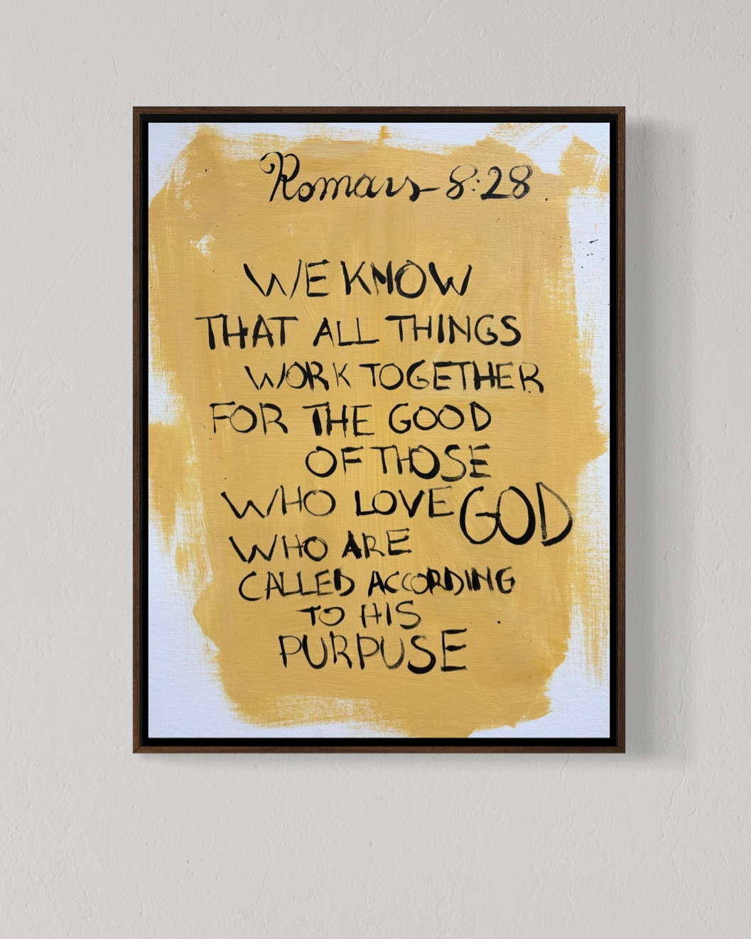 Romans 8:28 Scripture 12×16 Canvas Christian Word Bible Wall Original Art