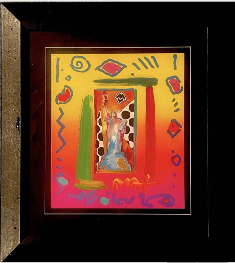 Peter Max “Statue of Liberty” mixed media on paper unique colors