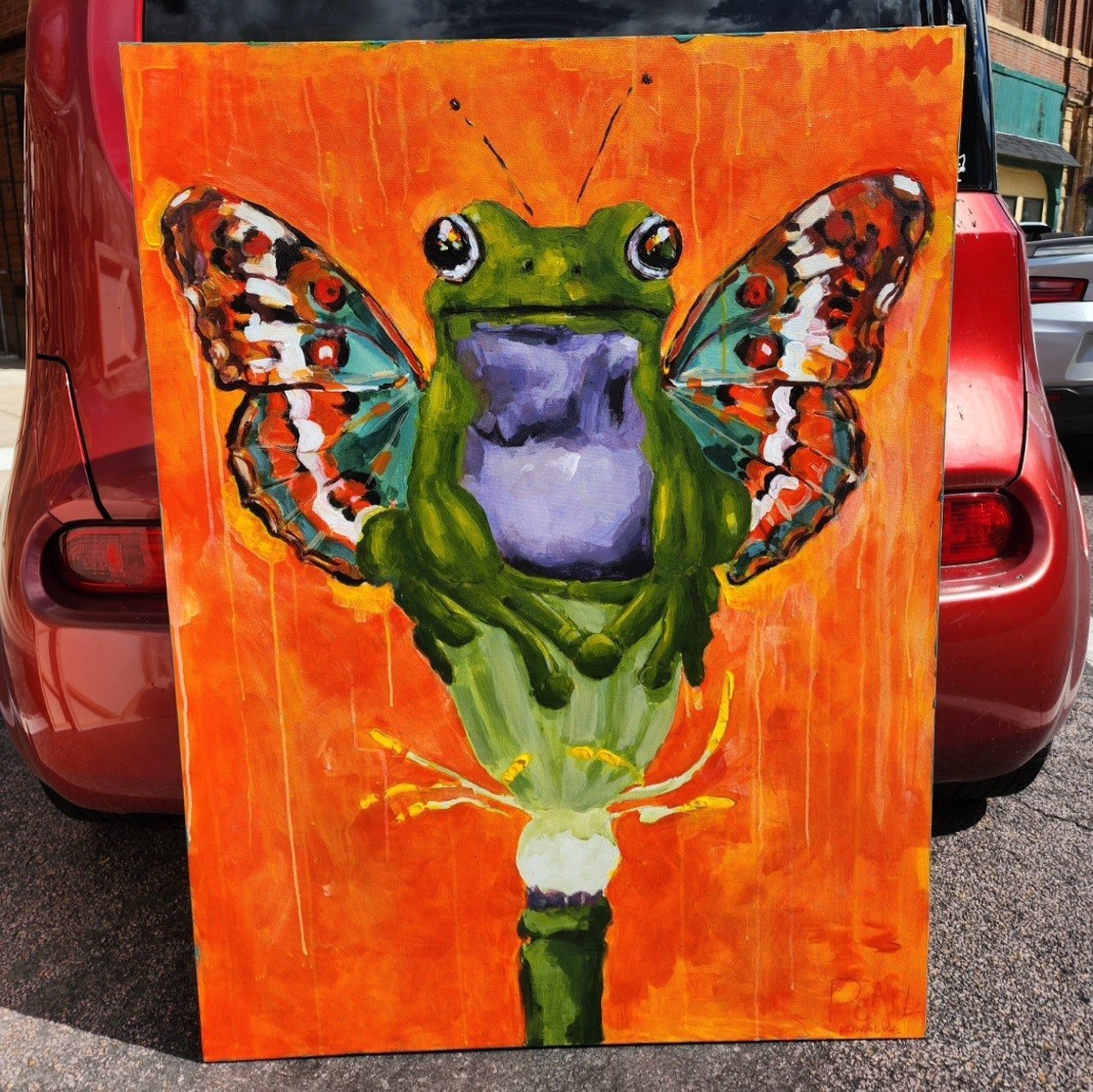 Original Acrylic Painting FROG Art 3ft×4ft Handpainted Large One Of A Kind! OOAK