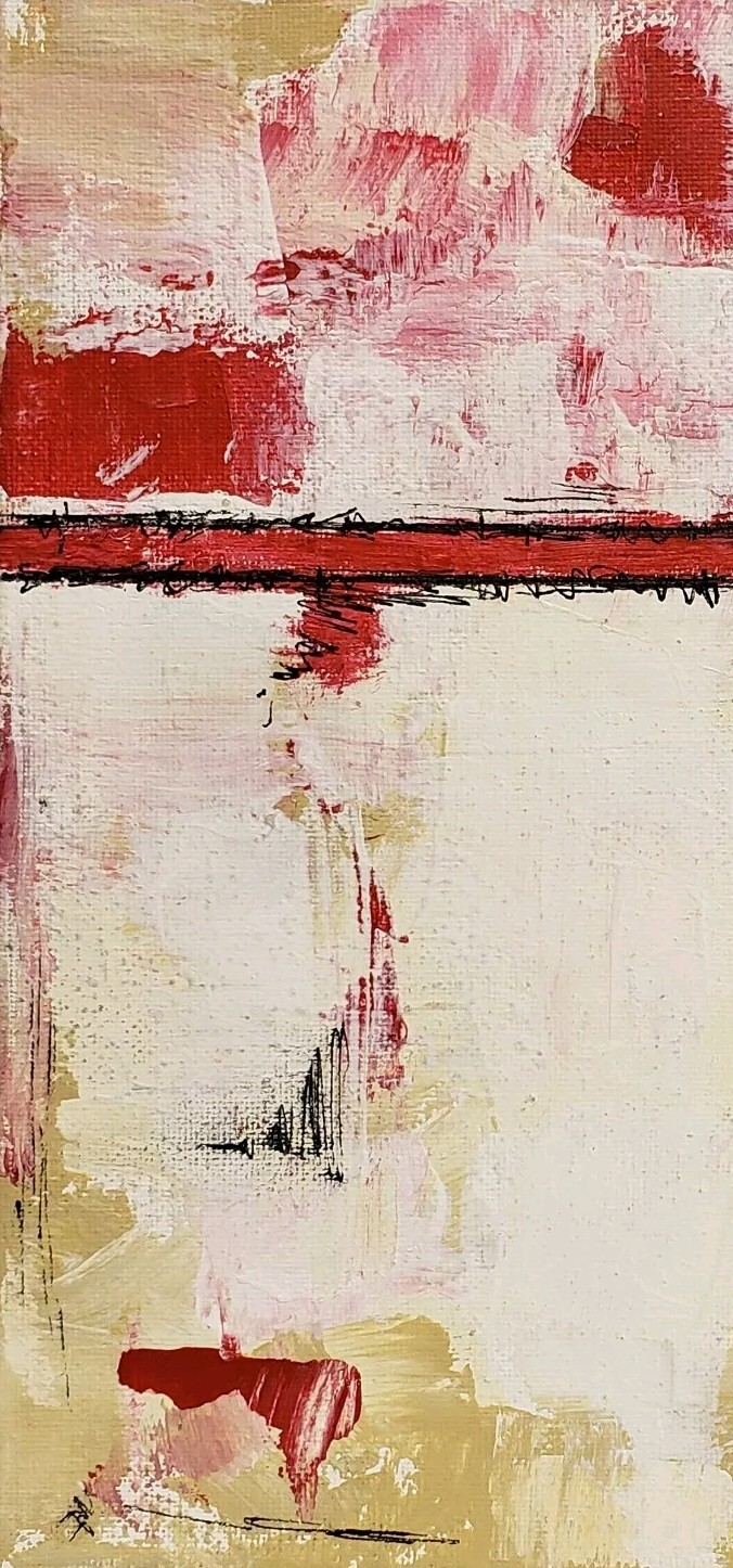 No.645 Original Abstract Modern Minimal Texture Painting By K.A.Davis