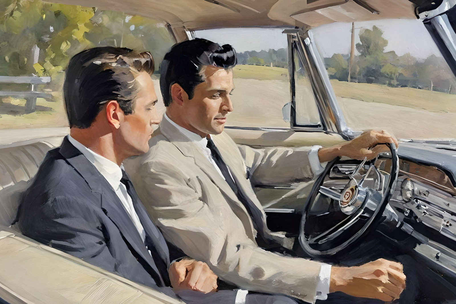 Original gay LGBTQ art giclée painting «A Date with Rock Hudson» signed