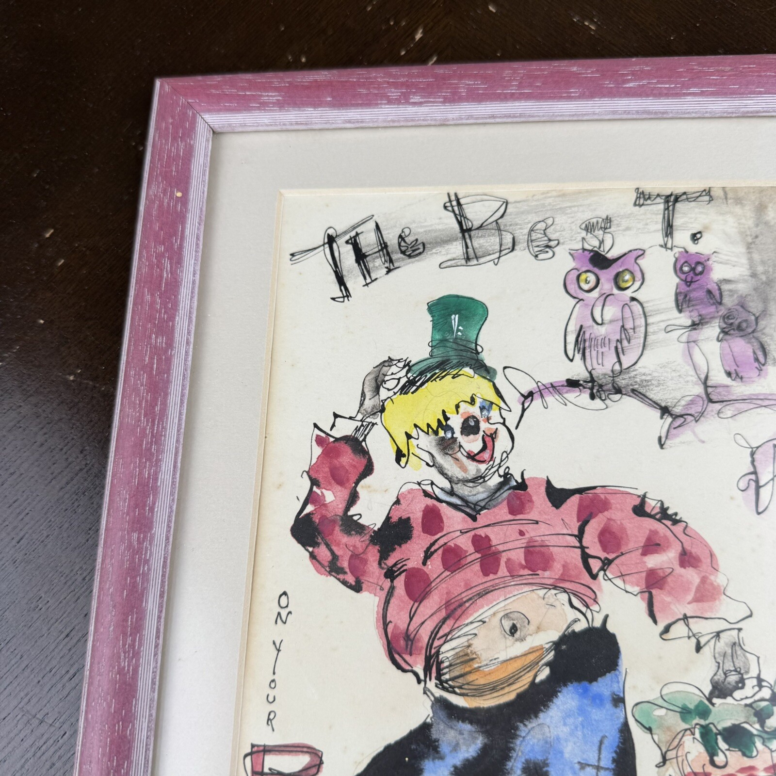 Original Signed Framed Art Dancing Clown Gypsy Laurie Julian Victor Pancho Picol