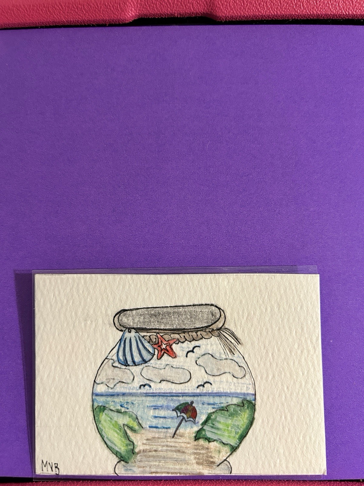 ACEO Art Card Original’ A Fishy Fantasy In The Bowl