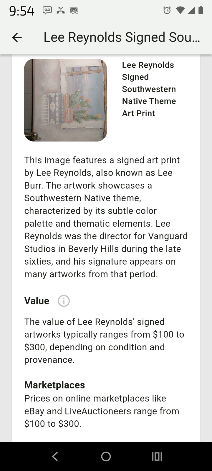lee reynolds painting signed