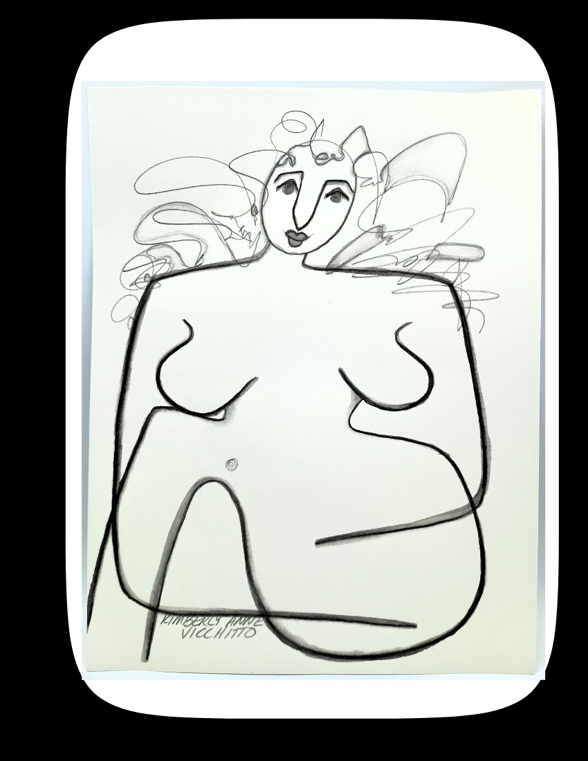 Original Signed w/COA Watercolor on Paper Art Ubertas Monochrome VI025 8.5″x11″