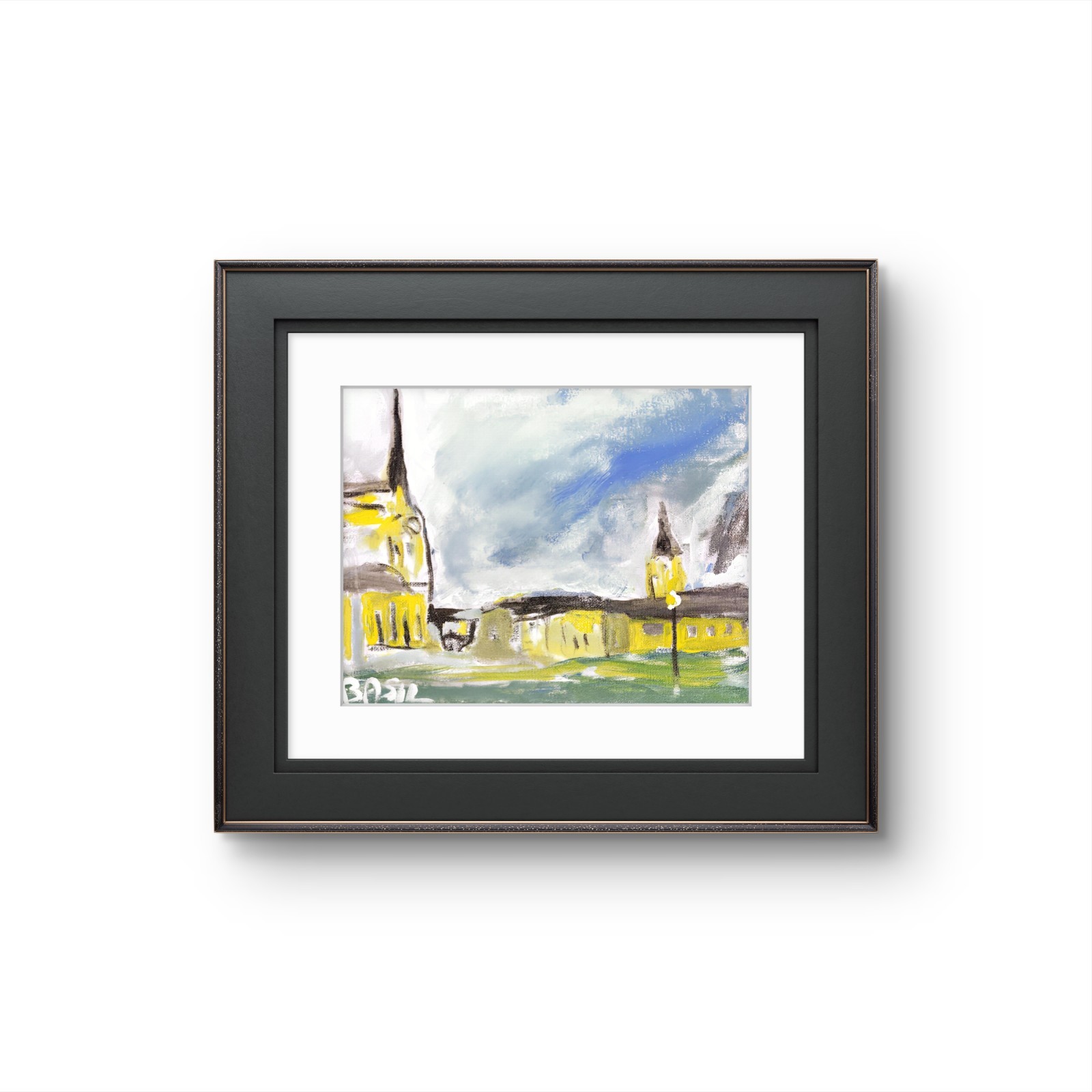 Abstract Expressionist Original Painting Canvas Quiet Village 8×10