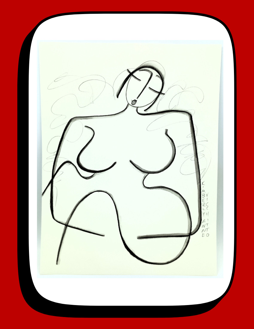 Original Signed w/COA Watercolor on Paper Art Woman Monochrome VI031 8.5″x11″