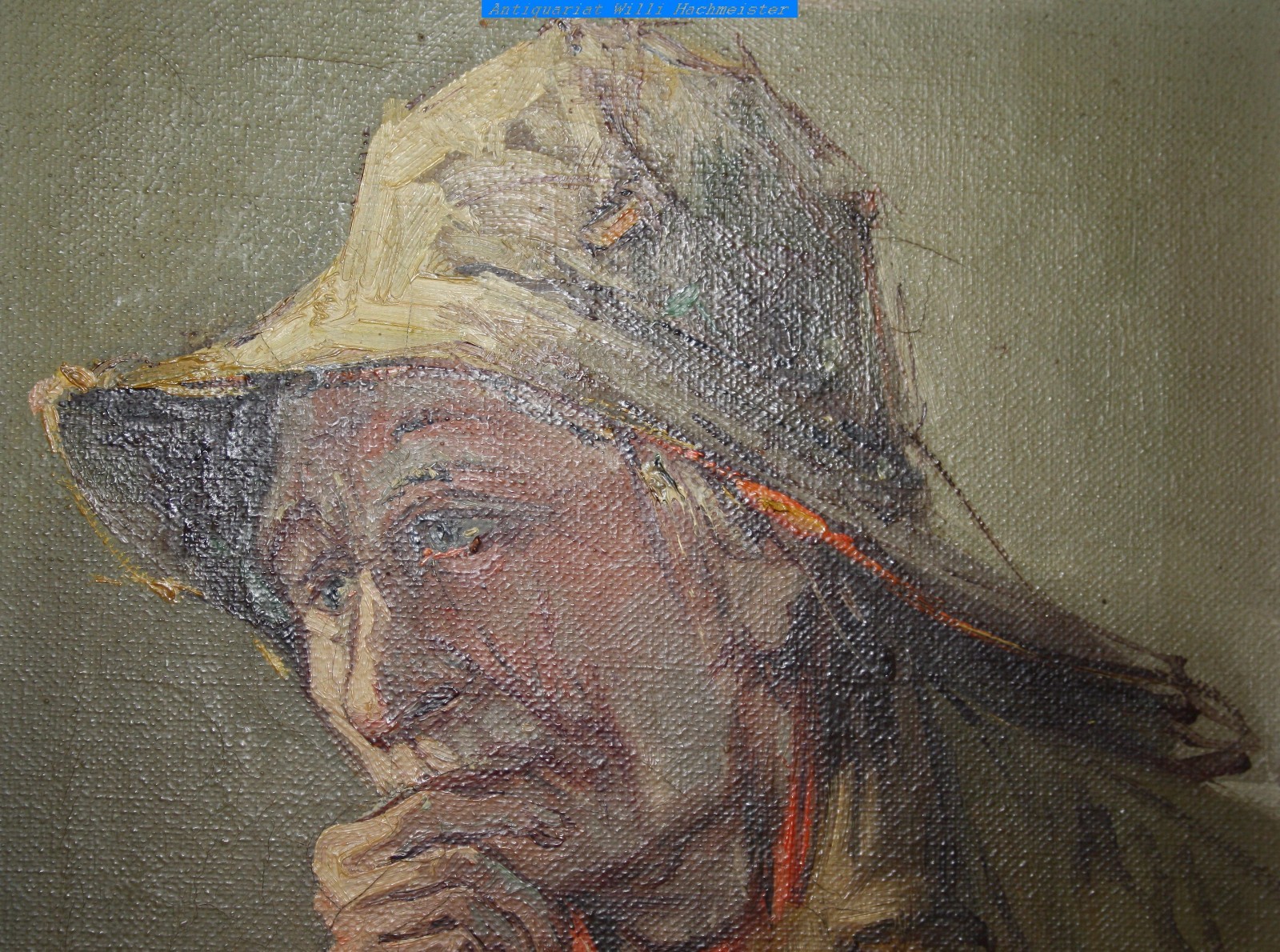 Maritime Breast Portrait, Signed – Oil / Canvas 30x24cm / Shellac Frame 45.5×40.0cm
