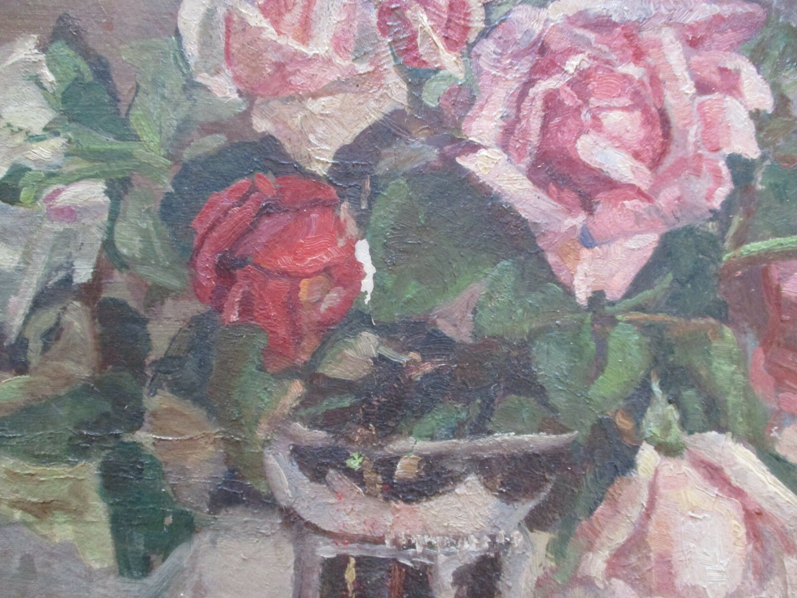 LOT OF 2 ANTIQUE PAIR OIL PAINTING AMERICAN WOMAN IMPRESSIONIST STILL LIFE 1910