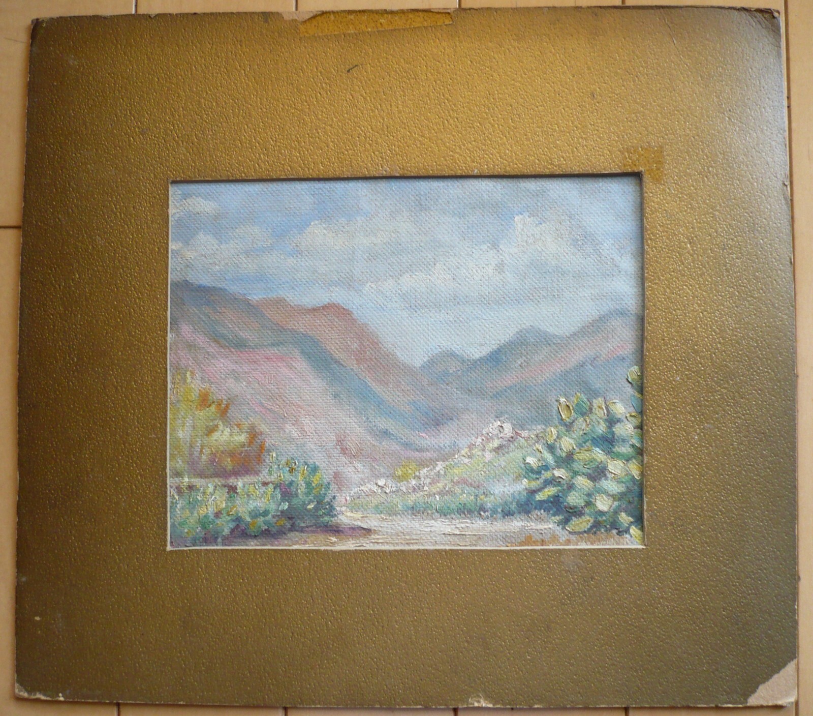JULIA S. PORTER, LISTED CALIFORNIA CA PLEIN AIR DESERT VINTAGE OIL PAINTING