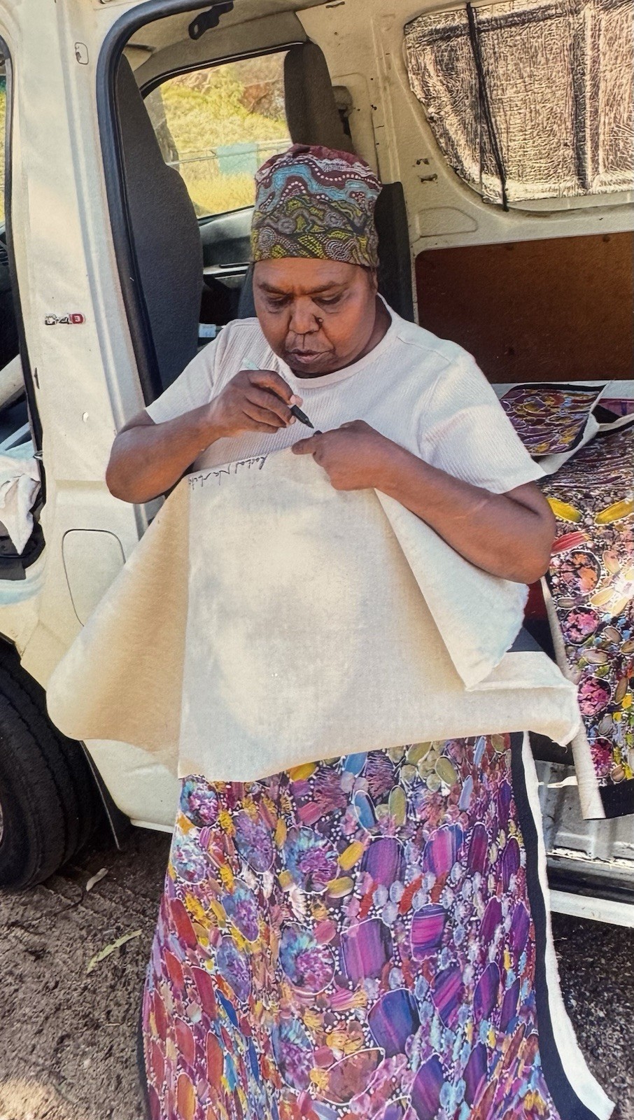 Rachael Nambula. Authentic Aboriginal Art. Size 150cm x 95cm ,Pencil Yam