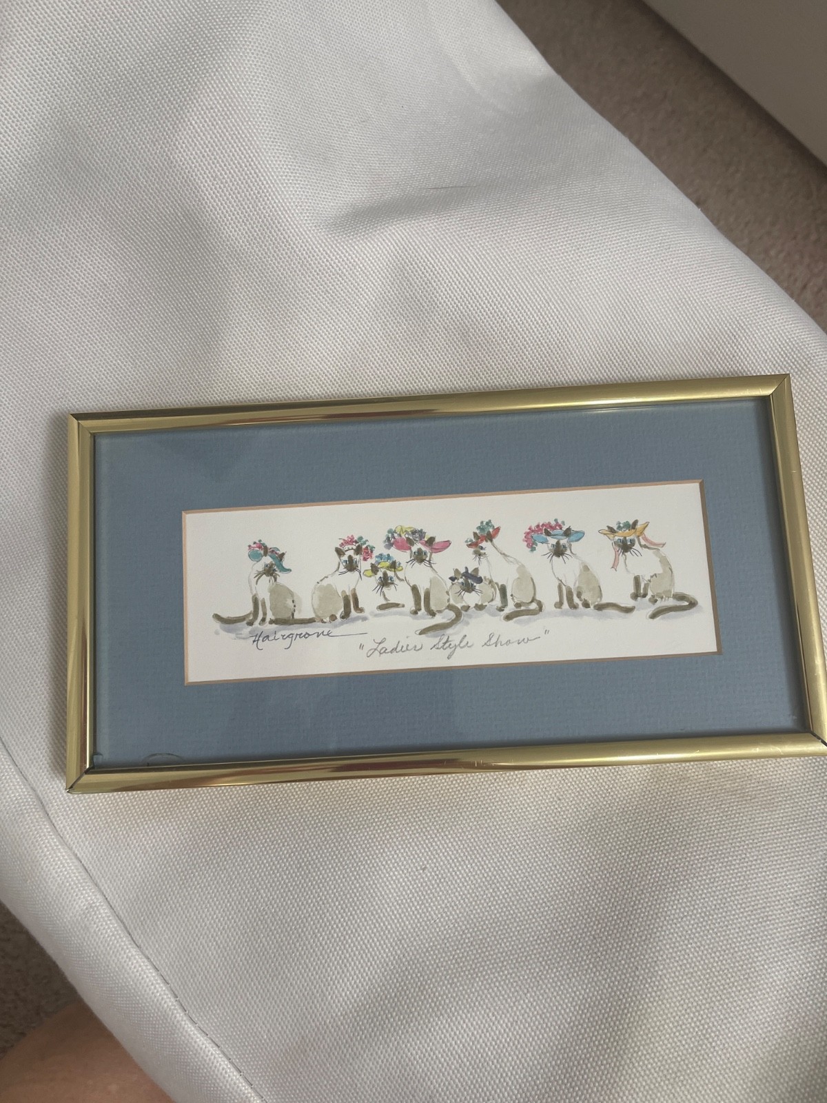 sarah hairgrove original watercolor Siamese Cat Watercolor “Ladies Style Show”