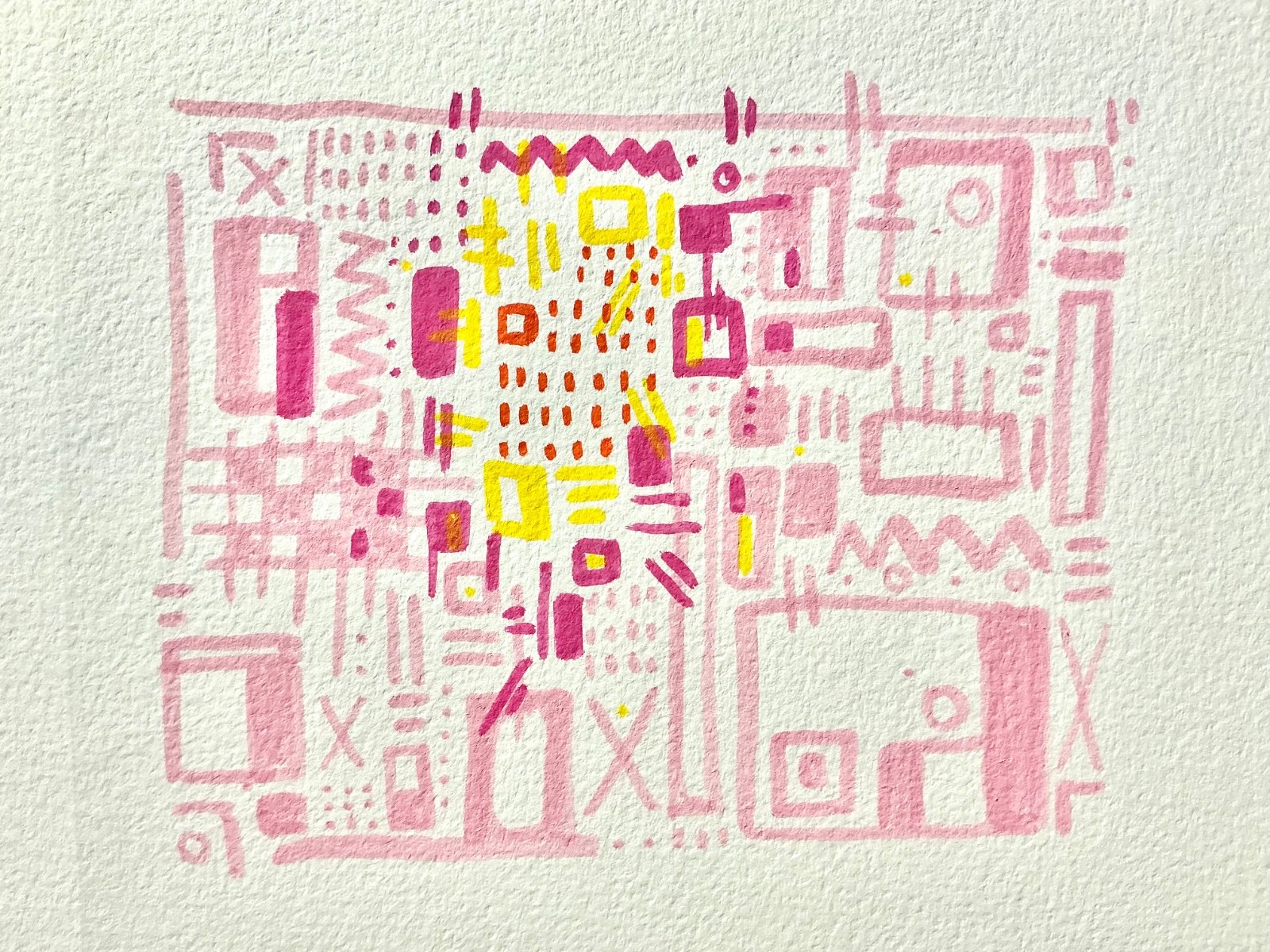 ACEO’s Kandinsky inspired original Acrylic Marker 3.5w x 5.5l inches, 2026