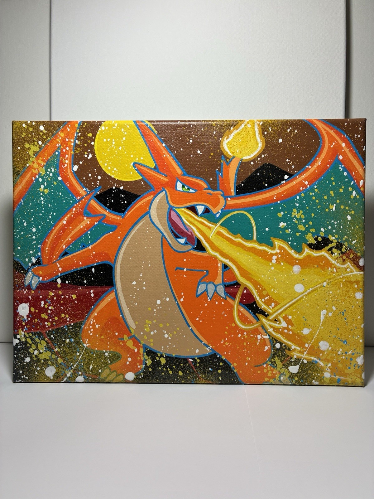 Mega Charizard Canvas Pokémon 12×16 Acrylic Art Painting Cartoon Pop Art 1 of 1