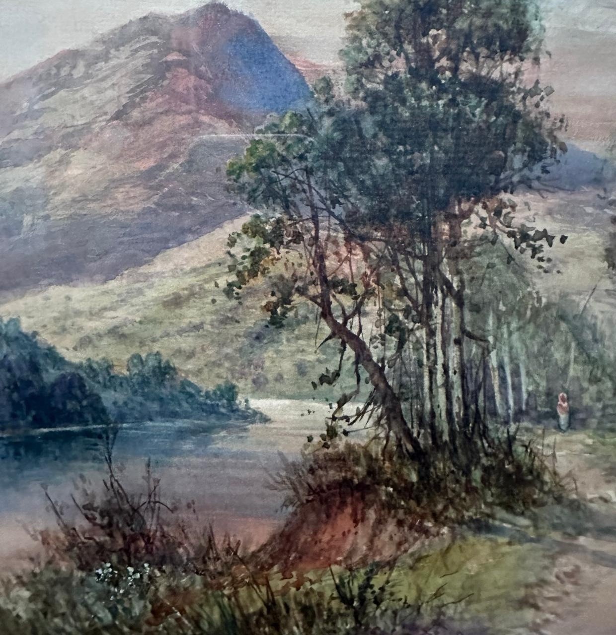 Frank Hider : Scottish Mountain Scene , Watercolor, Signed And Framed