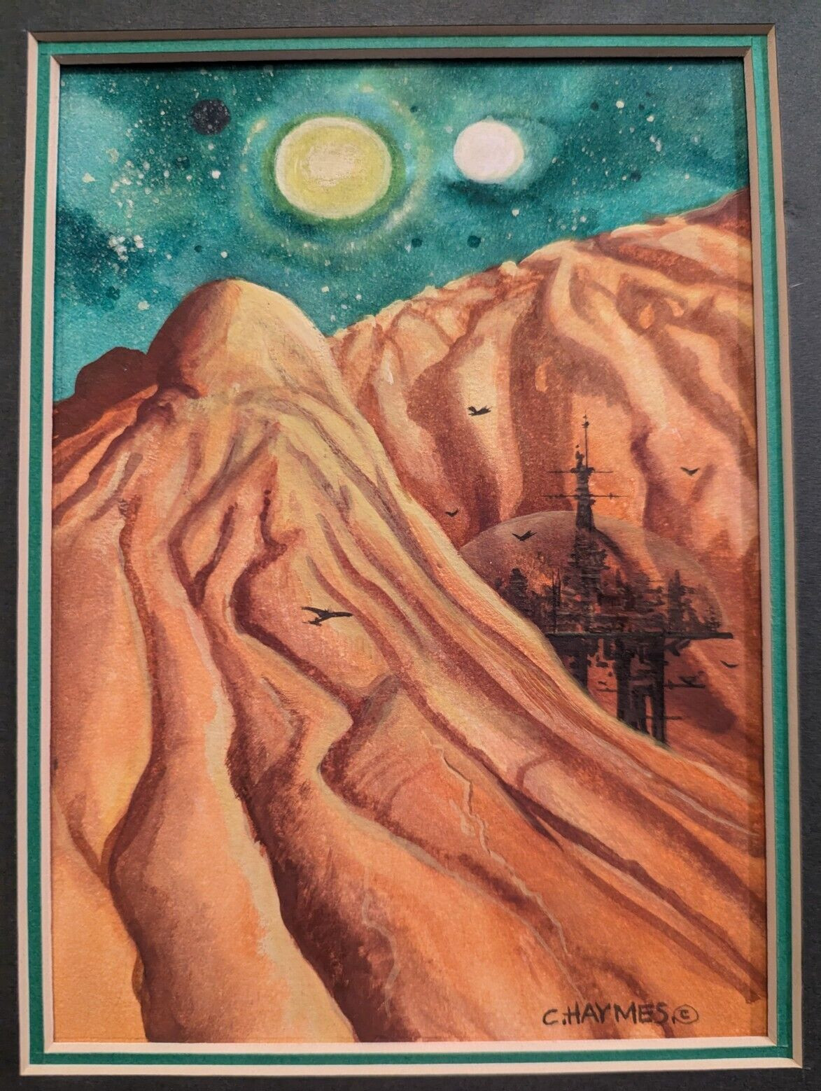 Original MCM Astro Art by Charles H. Haymes Fantasy Worlds Space Concept Art
