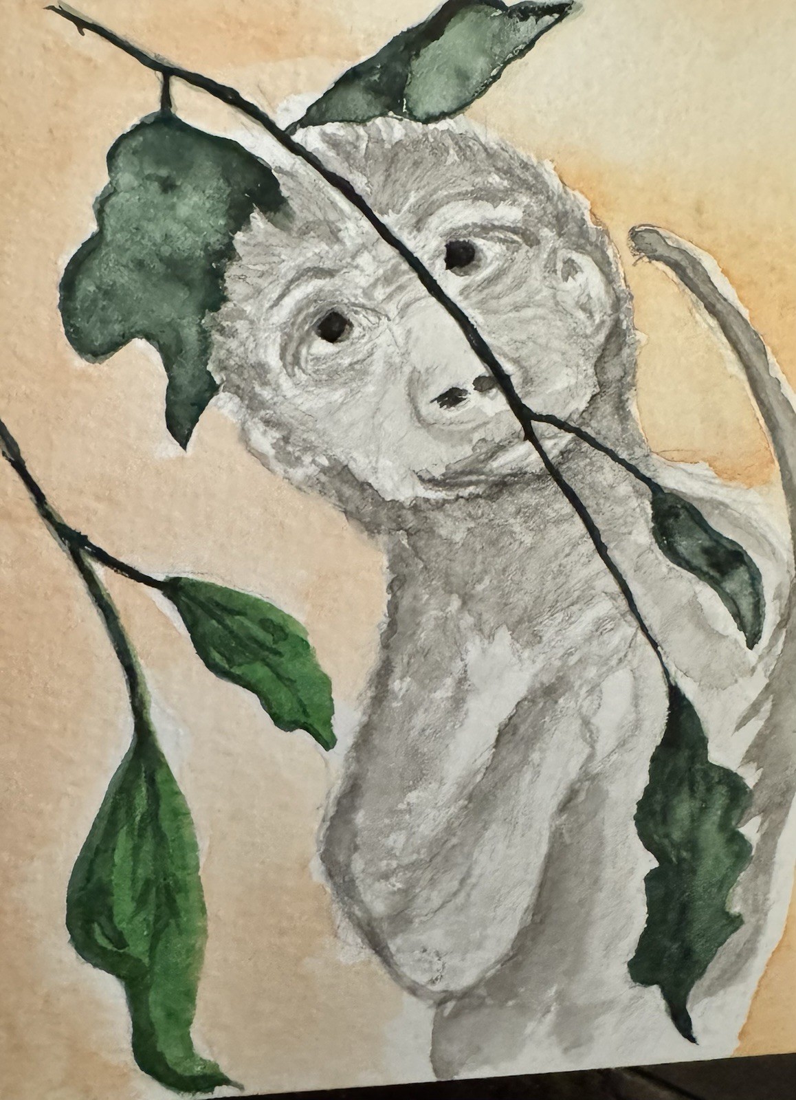 “Jungle Joy” 3×4 Watercolor By DBossert Features Chimpanzee Monkey