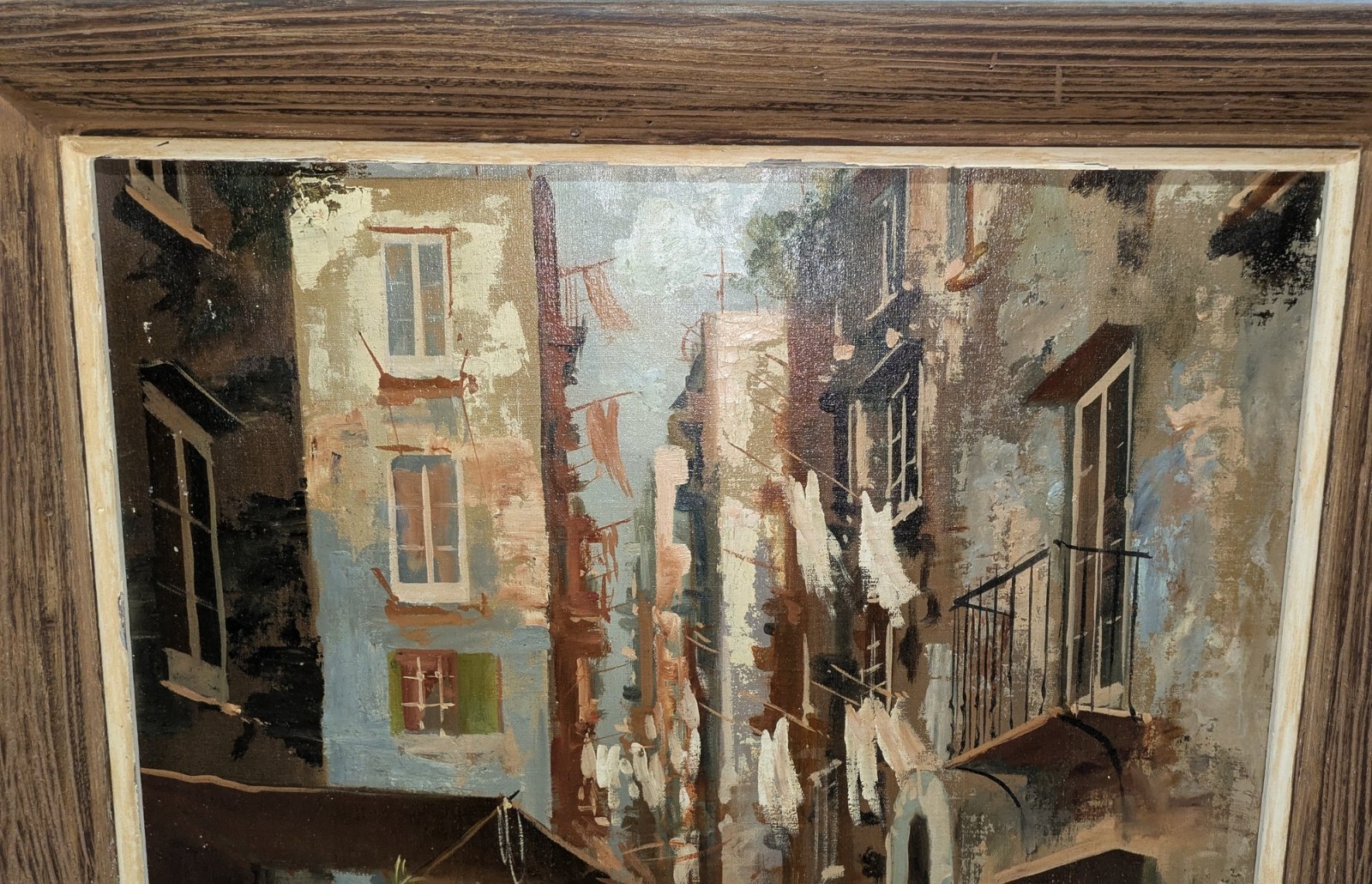 Antonio DeVity Attributed European Street Scene Oil Painting Framed Italian City