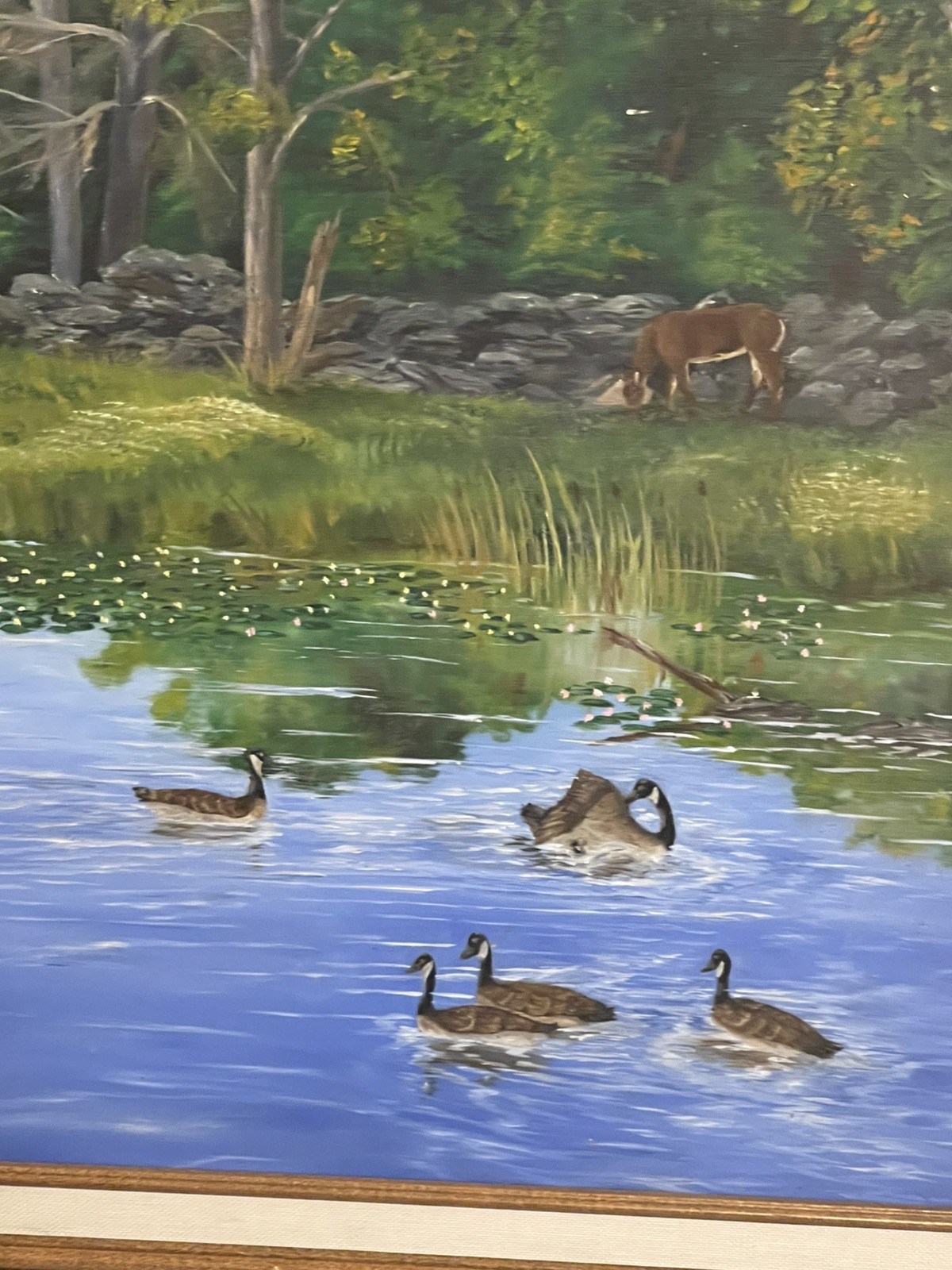 Vtg Robert Muller Original painting signed 1989 nature framed matted 29×23