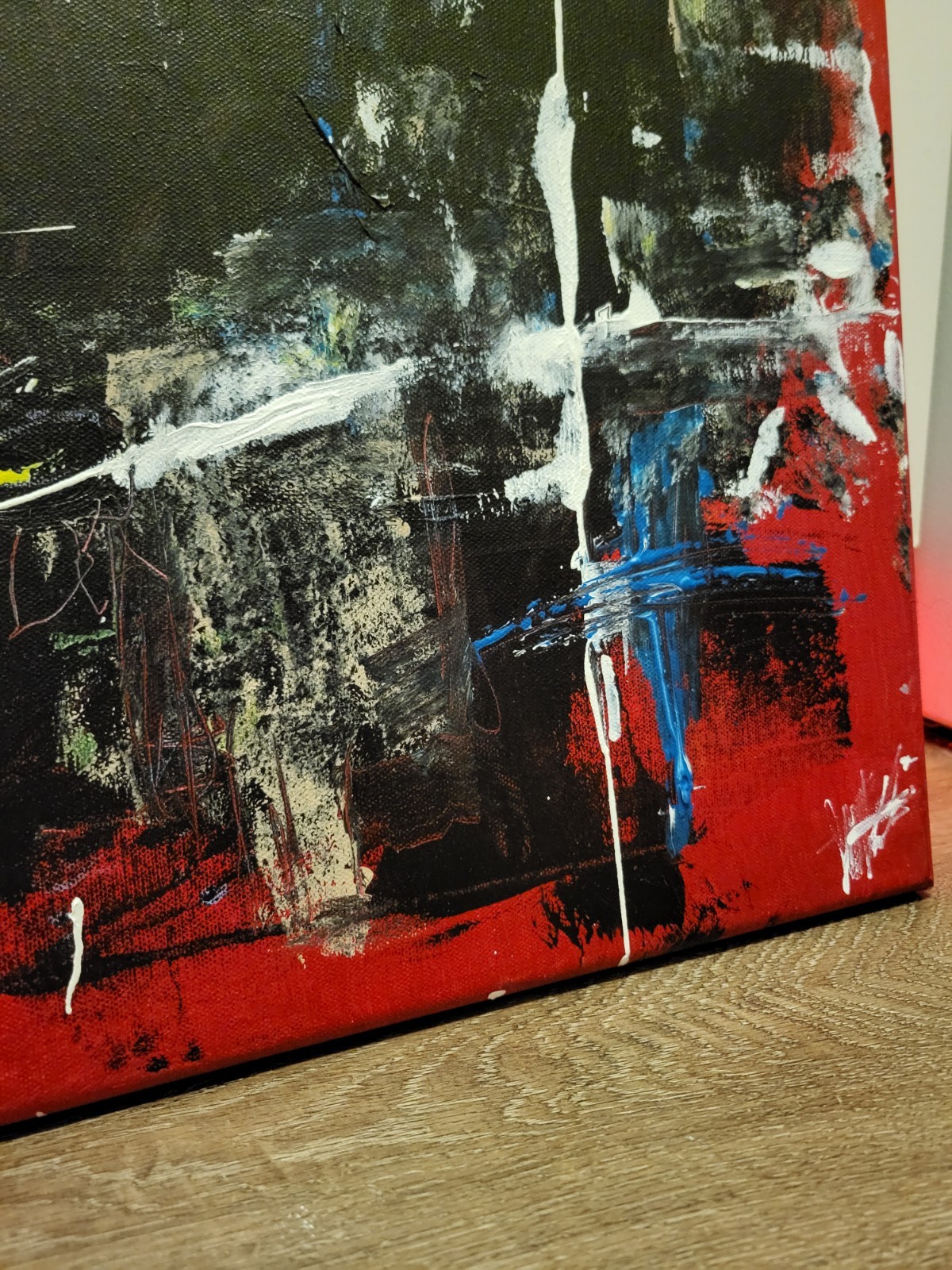 Original Beautiful Abstract Modern Art Piece Red Canvas