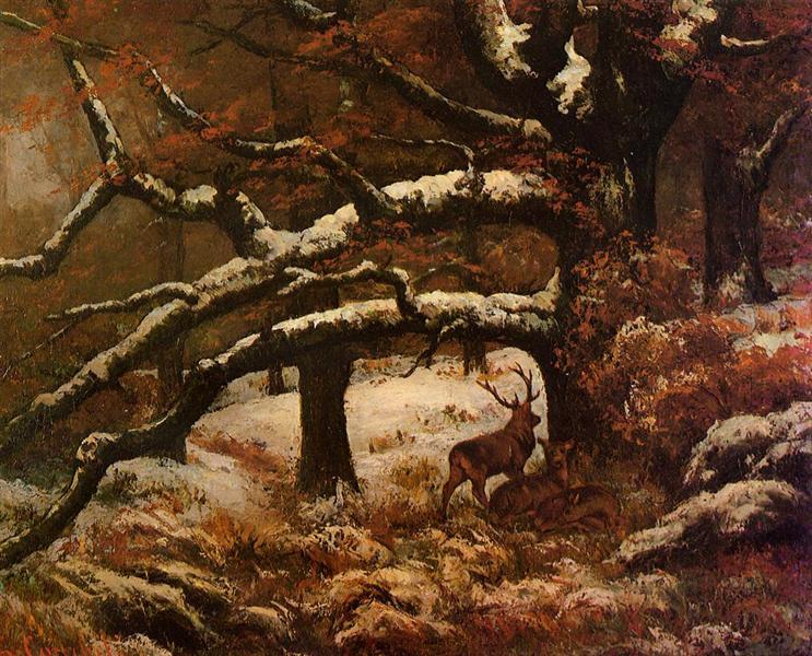 stunning oil painting handpainted on canvas-Deer Shelter