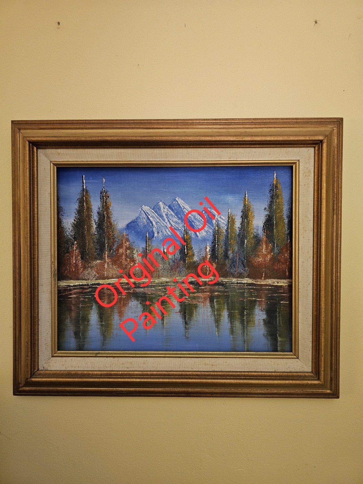Oil Painting Landscape Mountain Lake Canvas Original Artist