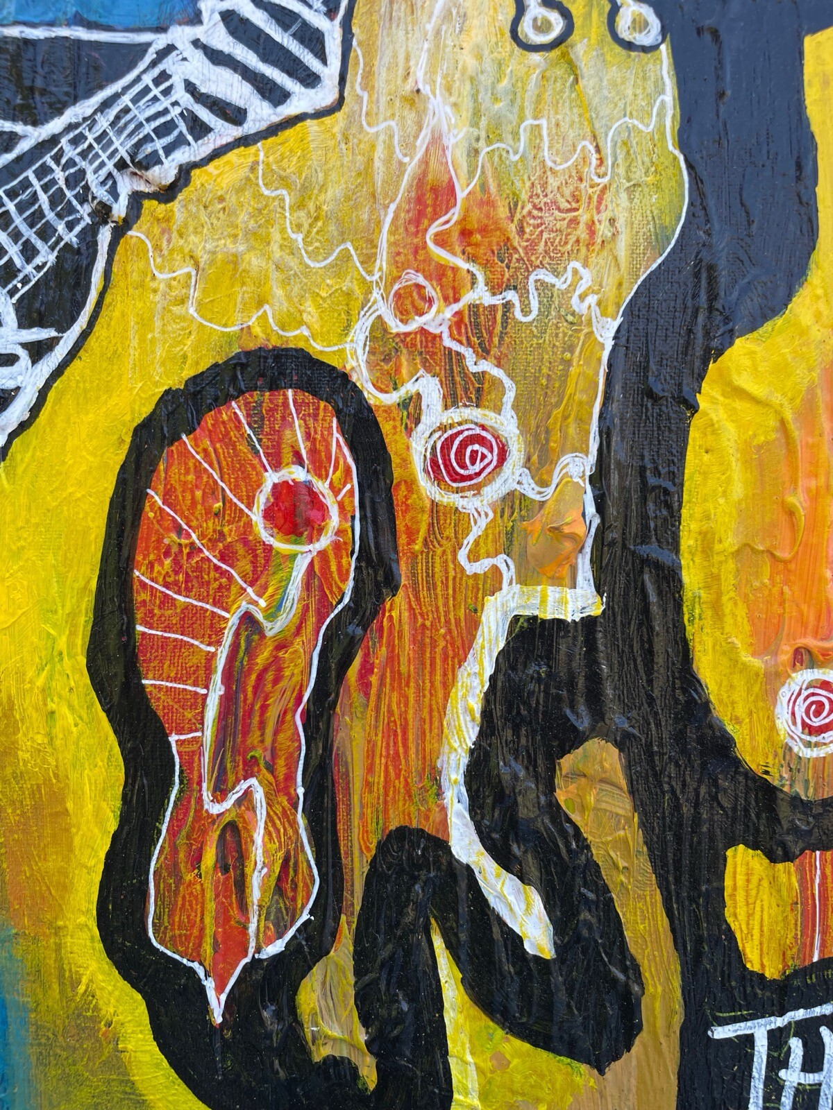 Abstract Figure Composition Punk with Guitar Rock Music Art from Copenhagen