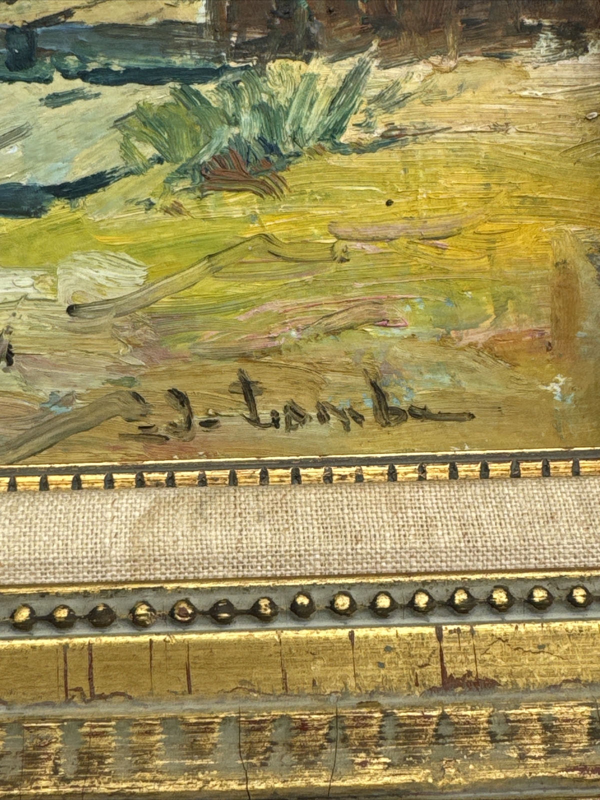 ANTIQUE PAINTING IMPRESSIONISM REGIONALISM MARINA NAUTICAL PORT BOAT DOCK OLD