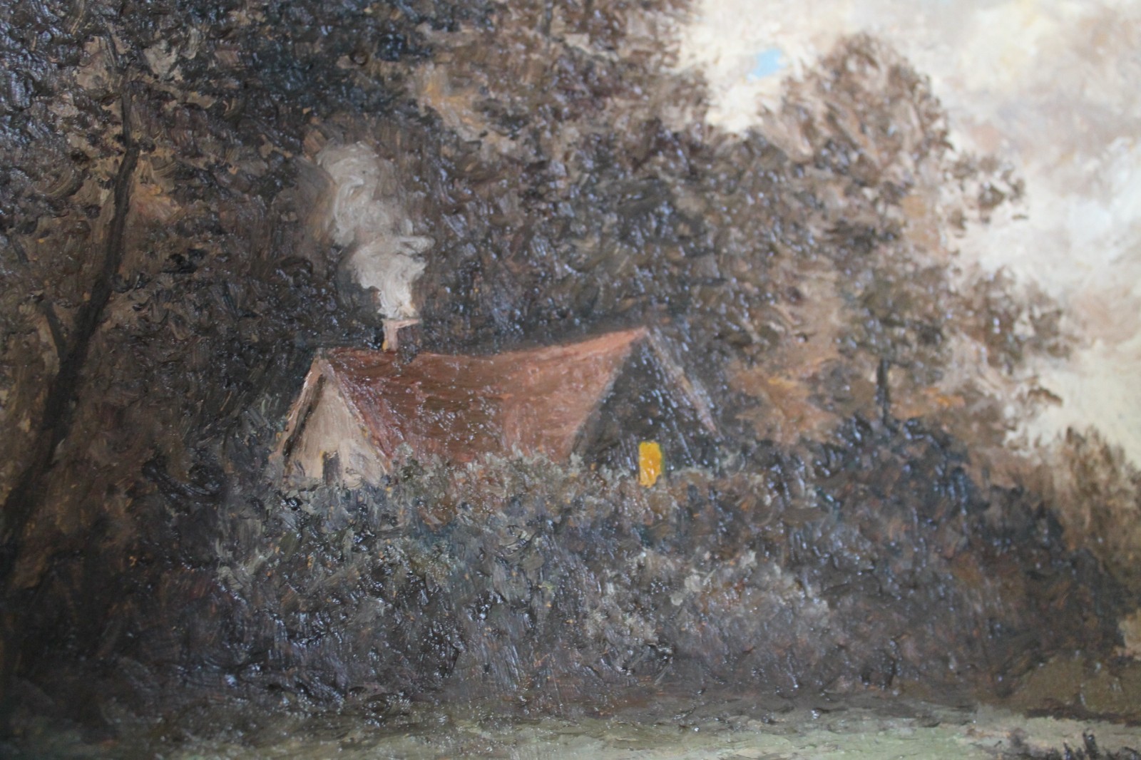 8×10″ Original Oil Painting – Landscape – Impressionist – Cottage sheep #W4544