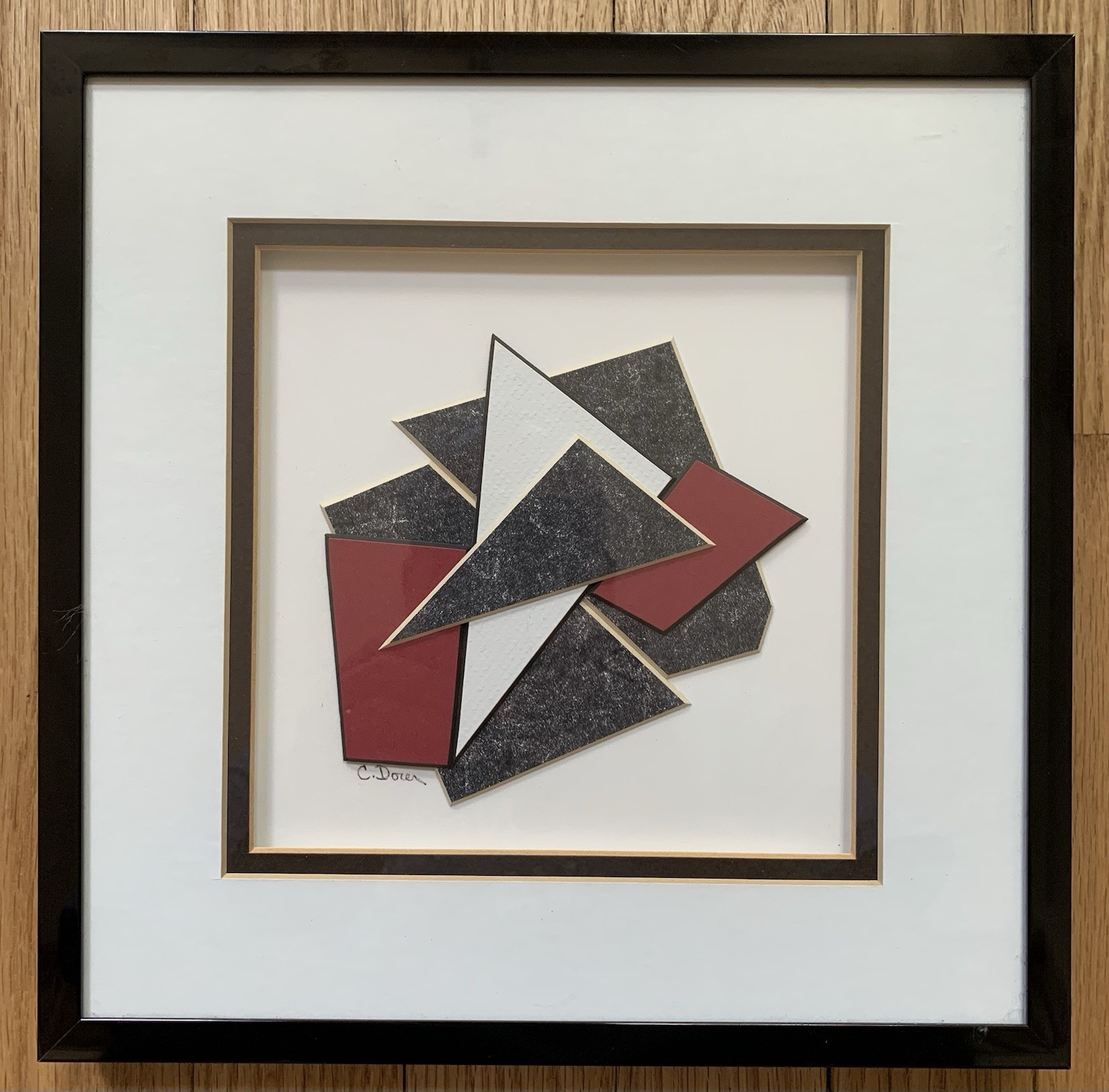 Vtg Geometric Cubist Abstract Artwork Signed Woodstock GA
