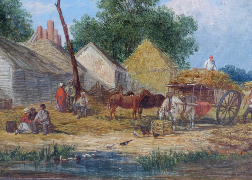 William Shayer, 1811-1892, Öl auf Leinwand, bäuerliche Ernteszene, 1849,