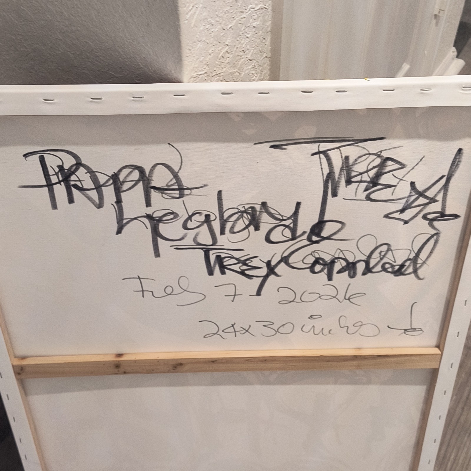 Trey Coppland, Papa Legba, Abstract Acrylic Canvas, 24+30 in, 2024, Signed