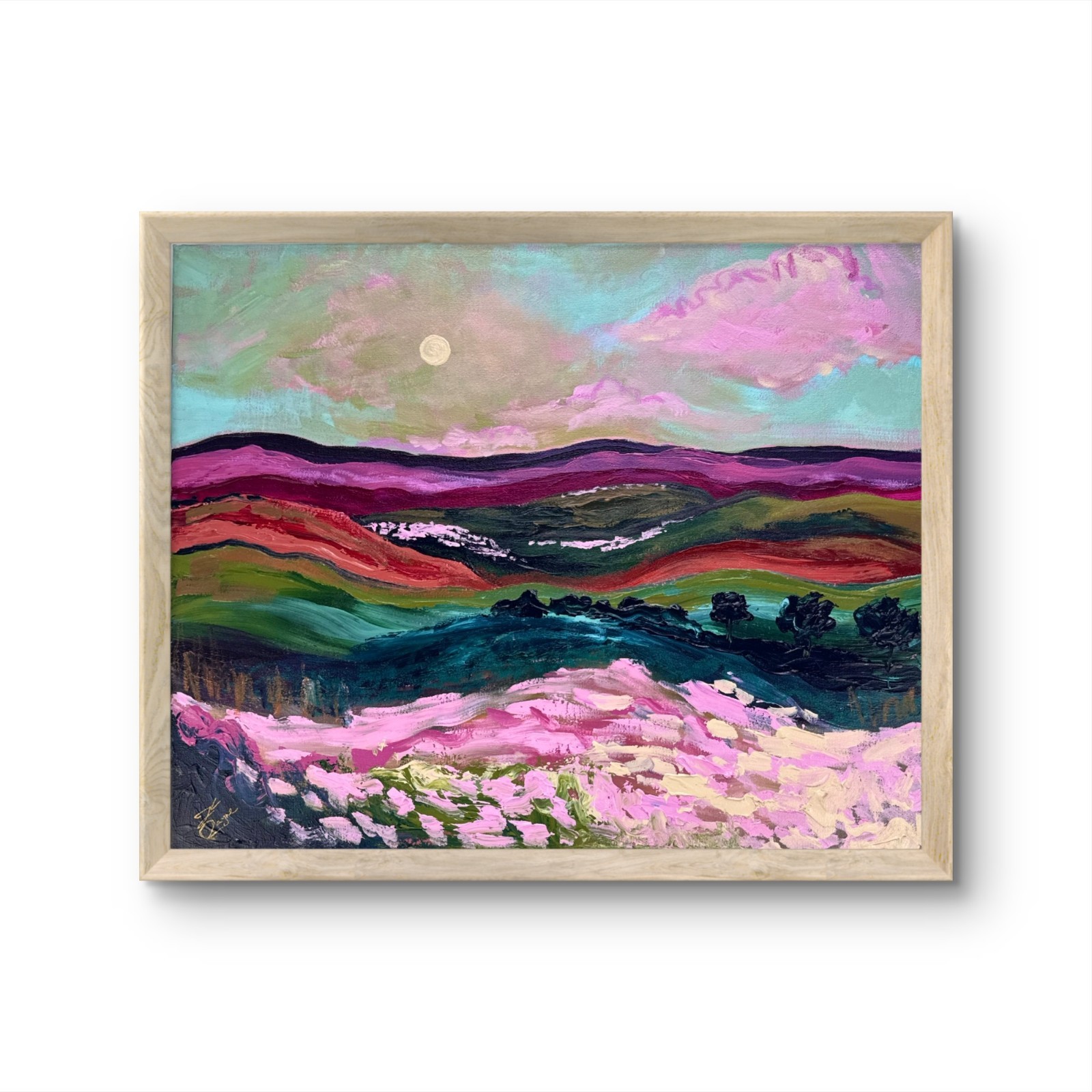 @FearlessPaints Mountain Farmland Landscape 16×20 Canvas Original Painting