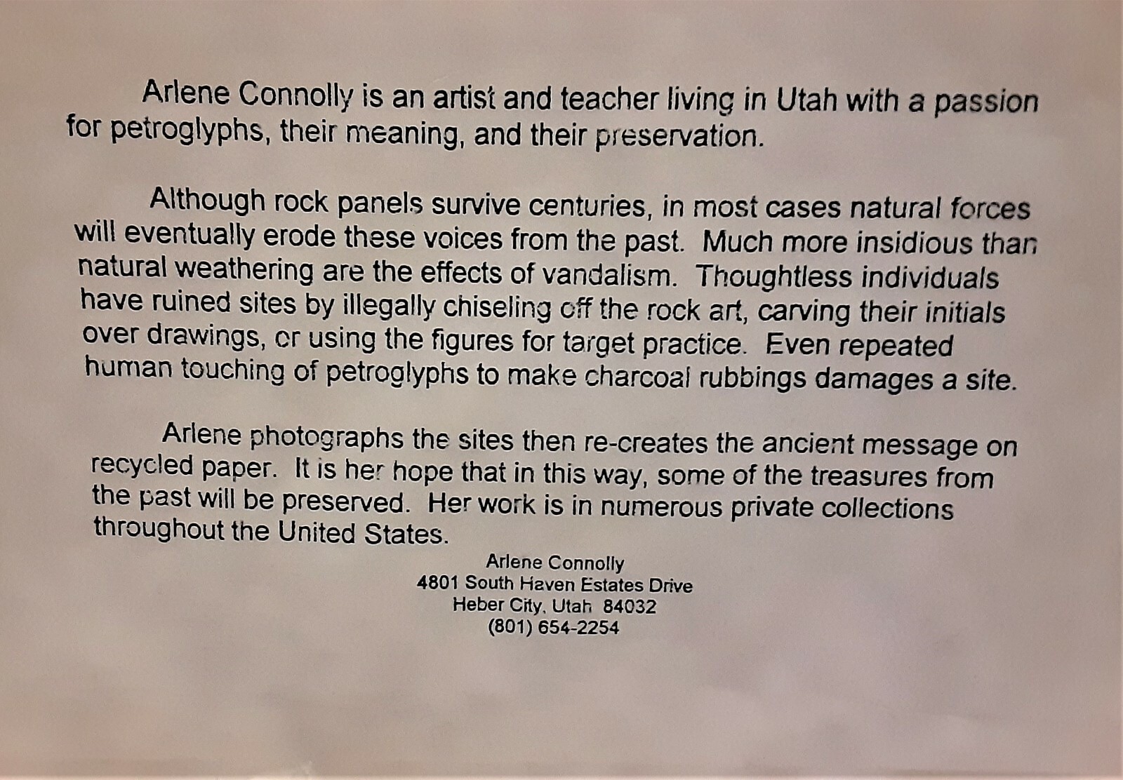 Arlene Connolly Framed Petroglyph / Rock Art «Butler Wash, Utah»