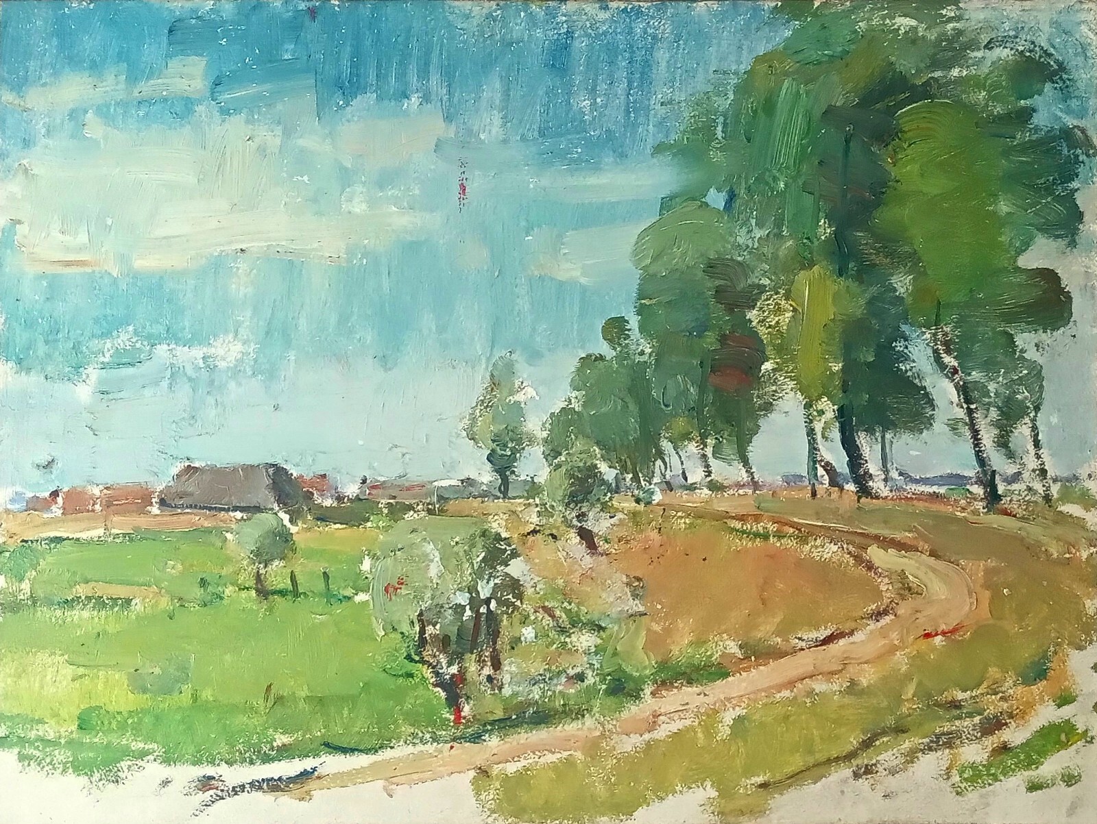 Double side painting Dutch Holland OIL CARDBOARD 1936
