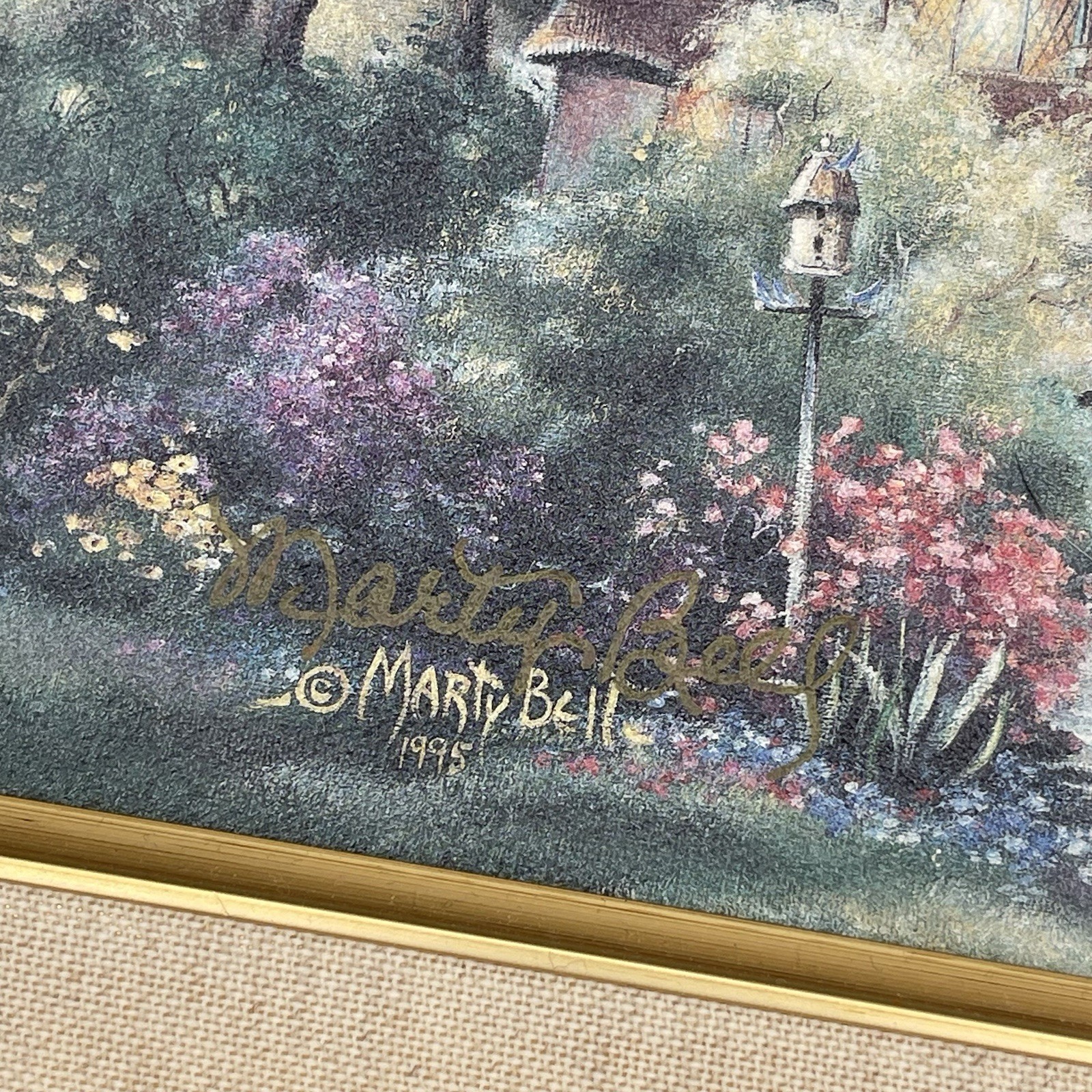 Marty Bell «Tuck Away Lodge”Limited Edition Canvas Transfer Hand Signed COA