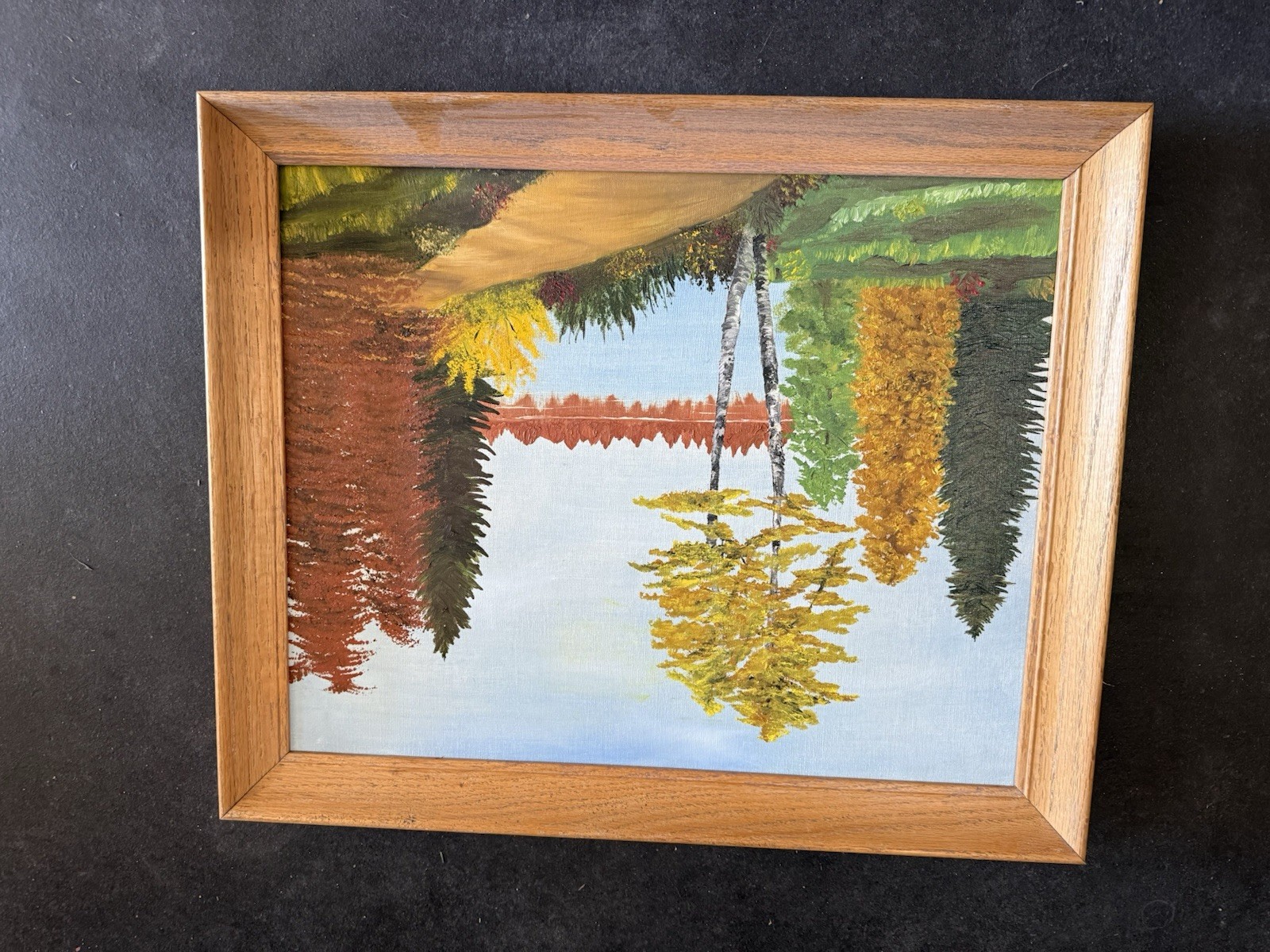 R.G. Cunningham Original Signed Framed Landscape Lake Trees Realism 16×20