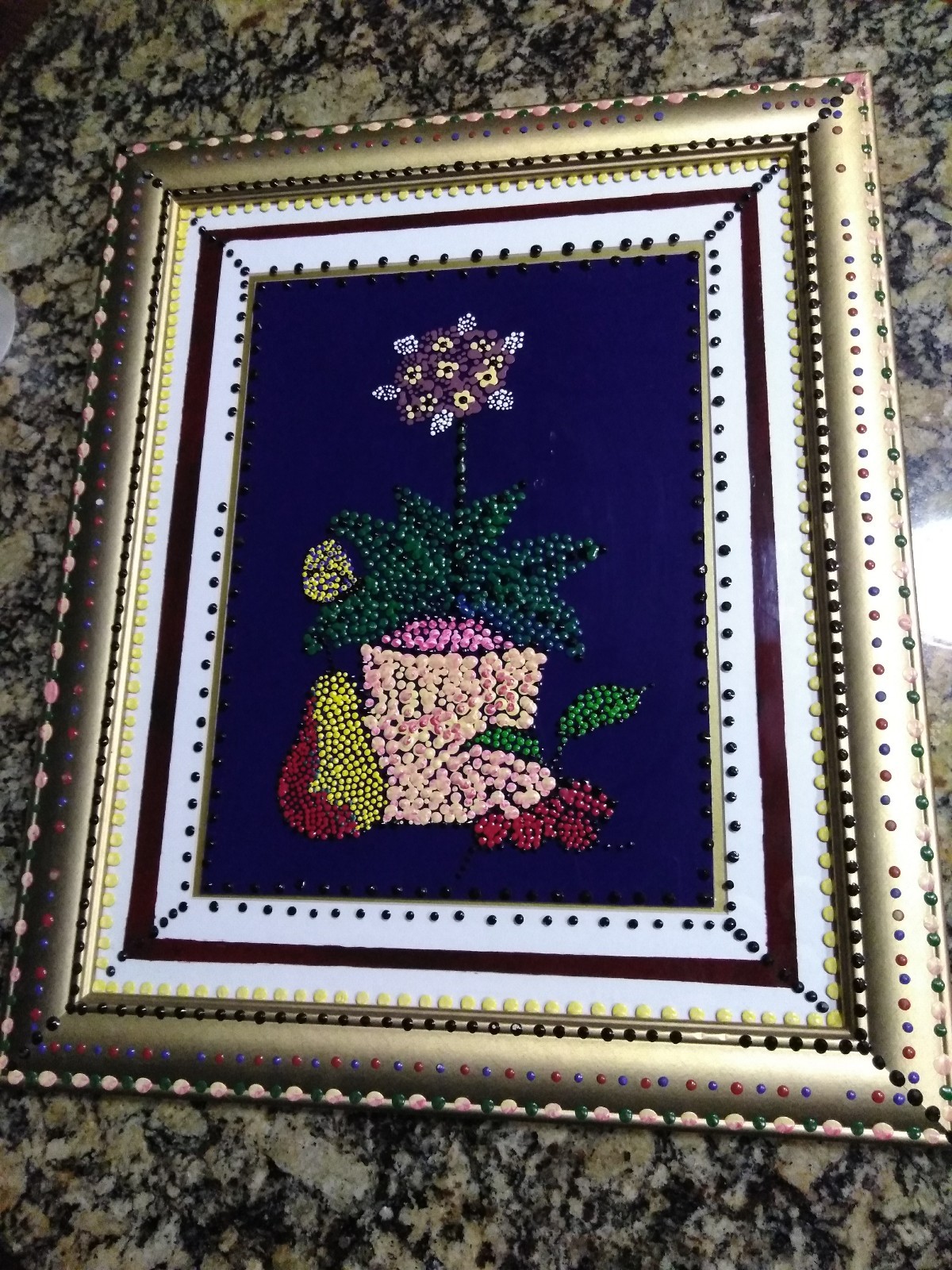 C. P. ROBINSON PAINTING POINTILLISM FRENCH IMPRESSIONISM ACRYLIC ON GLASS