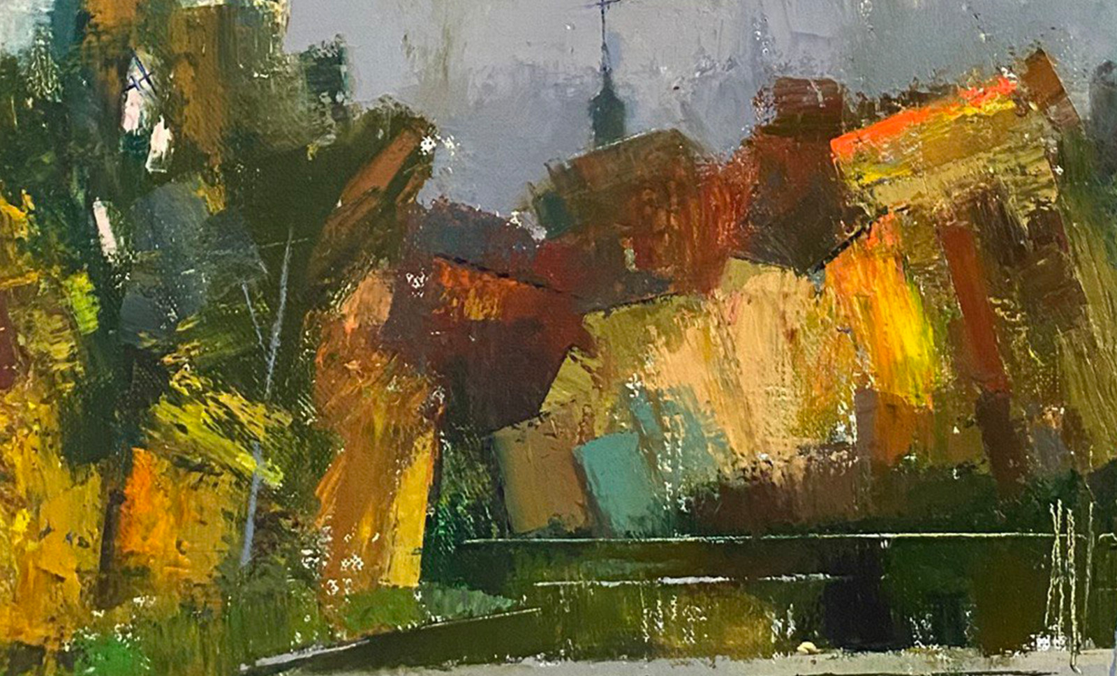 Oil painting Fall Ukrainian painter Canvas Unframed Decor original landscape