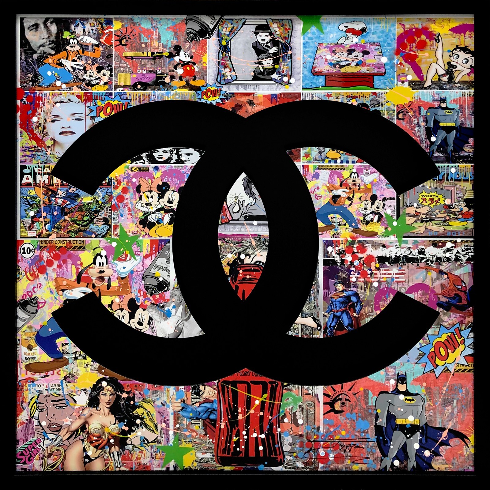 JOZZA «CHANEL» 2023 | ORIGINAL PAINTING ON DIE CUT ALUMINUM | LARGE 50X50″