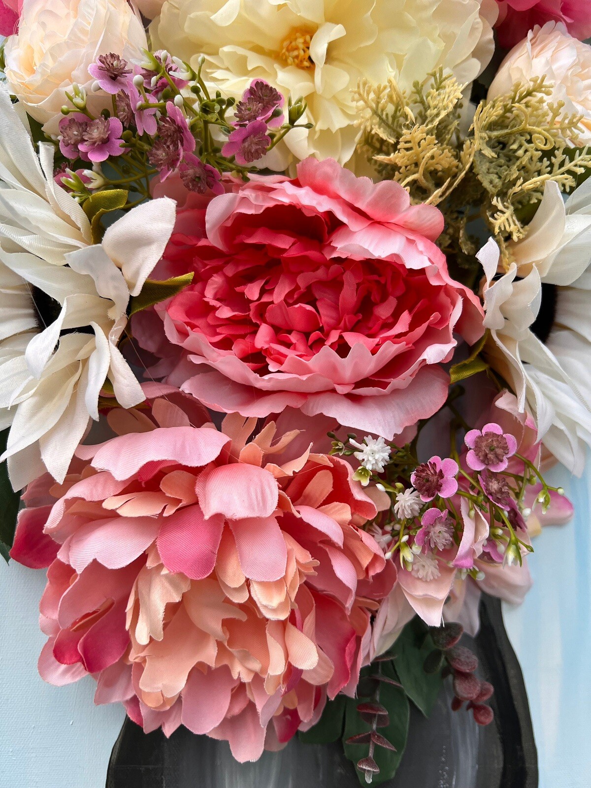 3D Effect Floral Canvas Wall Art Decor, Artificial Flower Bouquet