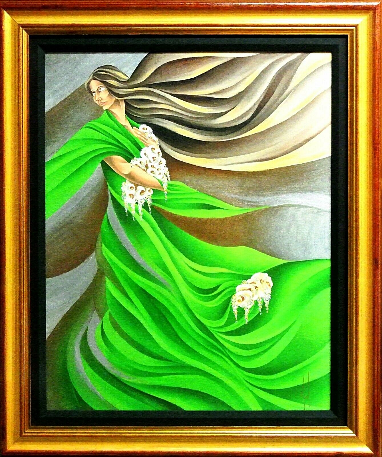 Noel Suarez-«Primavera»-Framed Ltd Ed Mixed-Media Hand Embellished Giclee/Canvas
