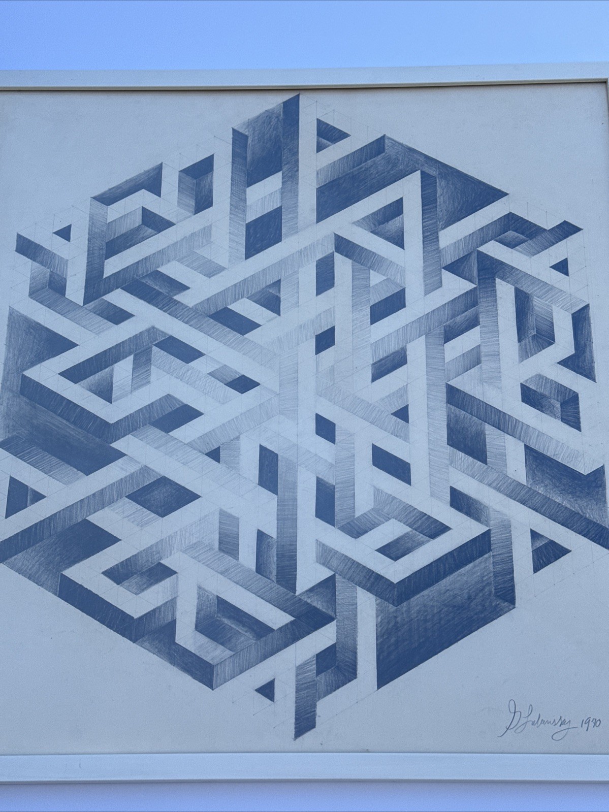 ABSTRACT DRAWING 1970 PROFESSOR LUBENSKY POP MODERNIST CHICAGO KANSAS GEOMETRIC