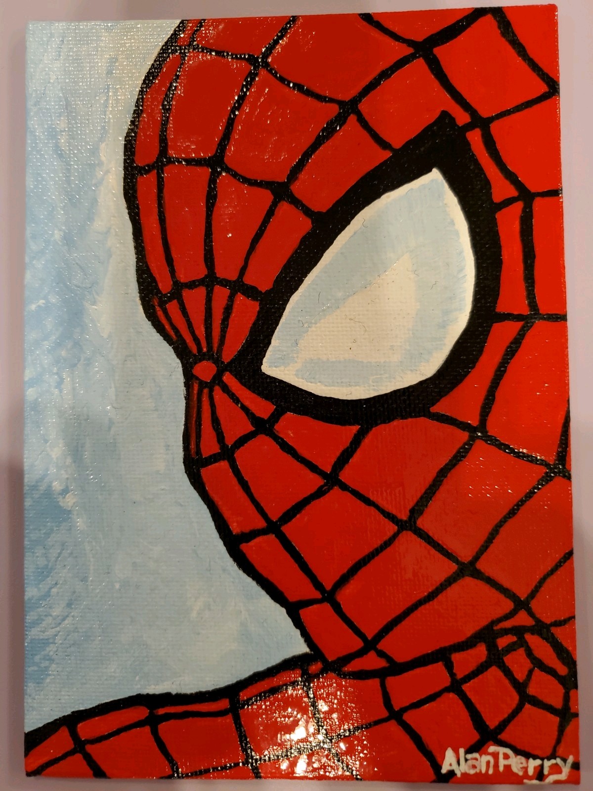 Spiderman, Marvel Hero, Original 5″×7″ Acrylic Painting