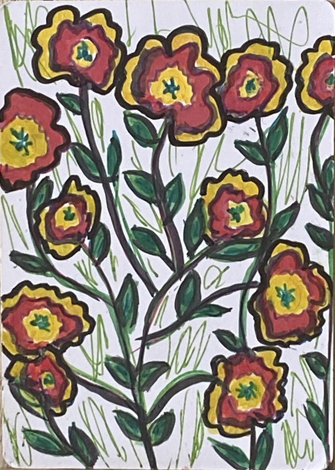Floral. Original ACEO Art Card