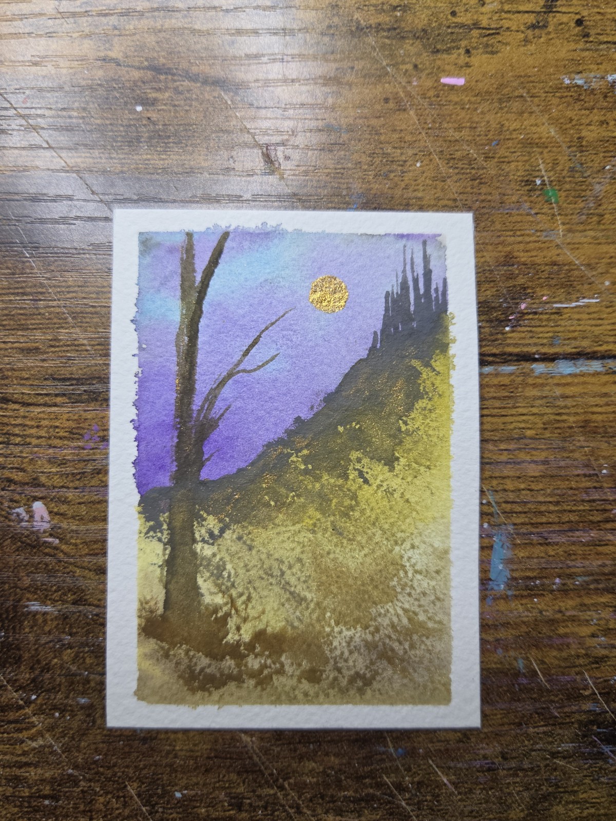 ACEO Original Watercolor Series «Erie Trees» 1 of 4 2.5×3.5
