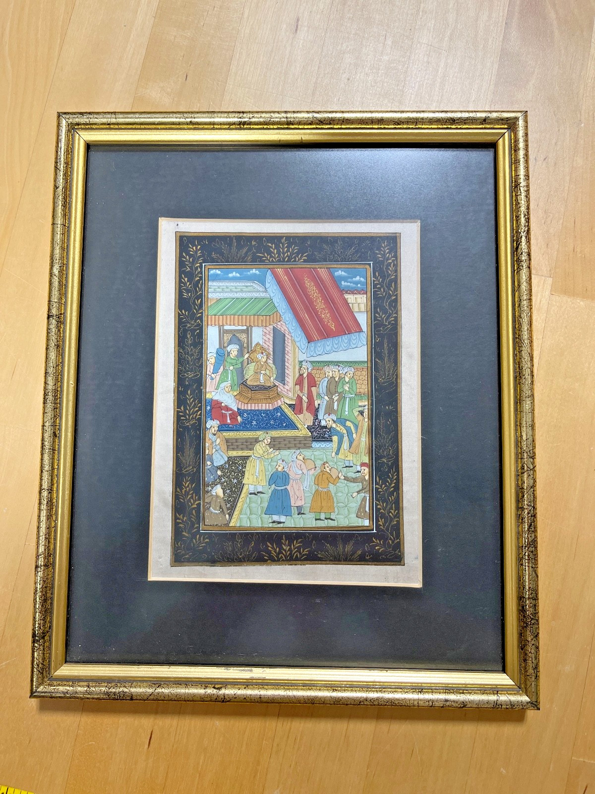 Hand Made Mughal Ruler Miniature Painting Of Persian Court Scene (BH)