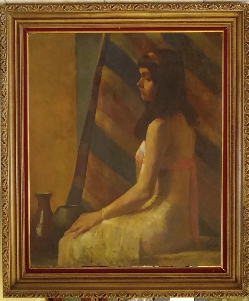 BEAUTIFUL CLEOPATRA LIKE- ITALIAN 18TH CENTURY Original OIL PAINTING LG- 48 X 40