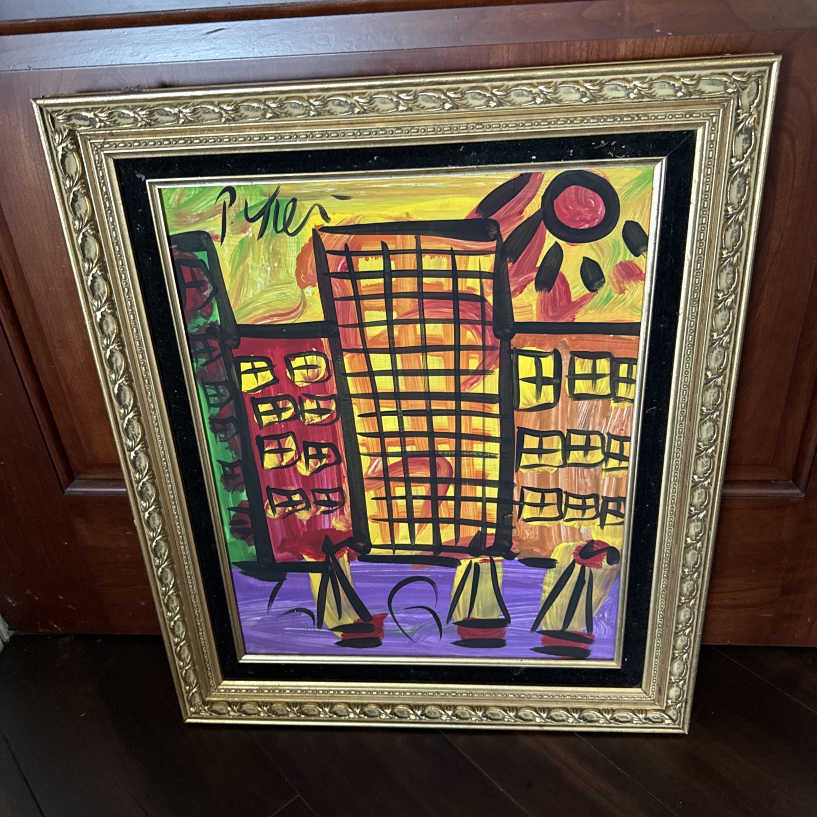 Peter Keil Abstract NYC Buildings Painting COA 26” X 22”